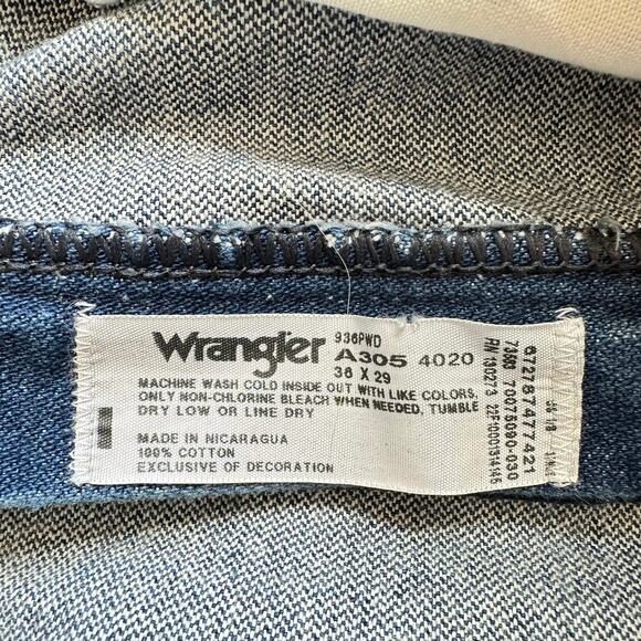 Wrangler Jeans Mens Size 36x28* Cowboy Cut Straight Leg Denim Medium Wash 936PWD - Picture 5 of 8